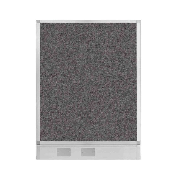 Versare Hush Panel Configurable Cubicle Partition 3' x 4' Charcoal Gray Fabric w/ Cable Channel 1855307 - main